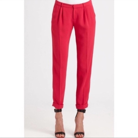 JOIE x REVOLVE Pink Anderson Cuffed Pleated Dress Pants Trousers Women’s Size 8
